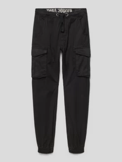 Alpha Industries Cargohose Mit Logo-Stitching - Schwarz