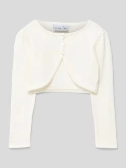 Happy Girls Cropped Strickjacke Mit Rundhalsausschnitt - Offwhite