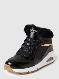 SKECHERS Sneaker Mit Kunstfell Modell 'UNO' - Schwarz