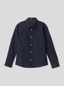 Tommy Hilfiger Teens Hemd Mit Logo-Stitching - Marineblau