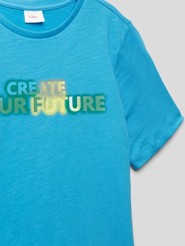 S.Oliver RED LABEL T-Shirt Mit Statement-Print - Blau 2 S.Oliver RED LABEL T-Shirt Mit Statement-Print - Blau – Bild 2