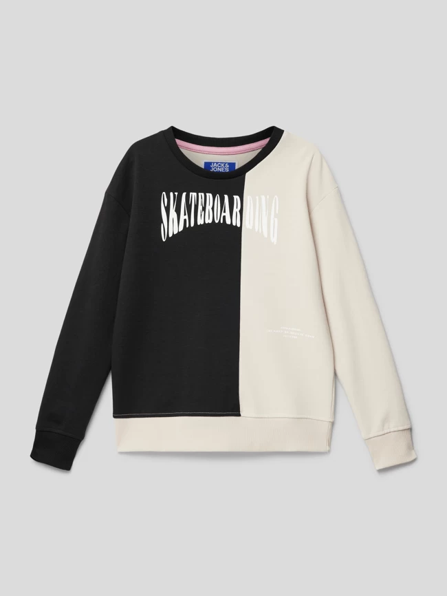 Jack & Jones Sweatshirt Mit Motiv-Print Modell 'JOROLI' - Schwarz 1 Jack & Jones Sweatshirt Mit Motiv-Print Modell 'JOROLI' - Schwarz