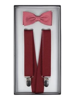Kindermoden Kunterbunt 24 Paul Dantus Hosenträger Und Fliege Im Set - Bordeaux Rot
