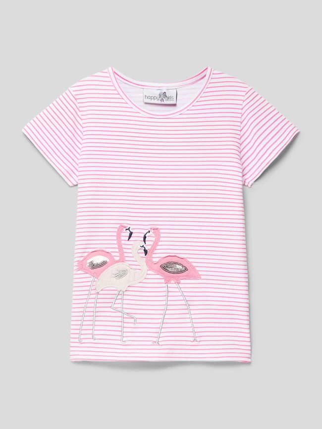 Happy Girls T-Shirt Mit Motiv-Applikation - Weiß 1 Happy Girls T-Shirt Mit Motiv-Applikation - Weiß