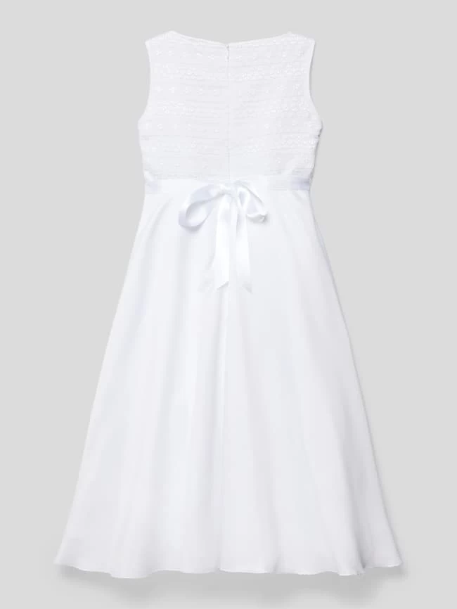 Weise Kommunionskleid Mit Spitzenbesatz - Weiß 3 Weise Kommunionskleid Mit Spitzenbesatz - Weiß – Bild 3