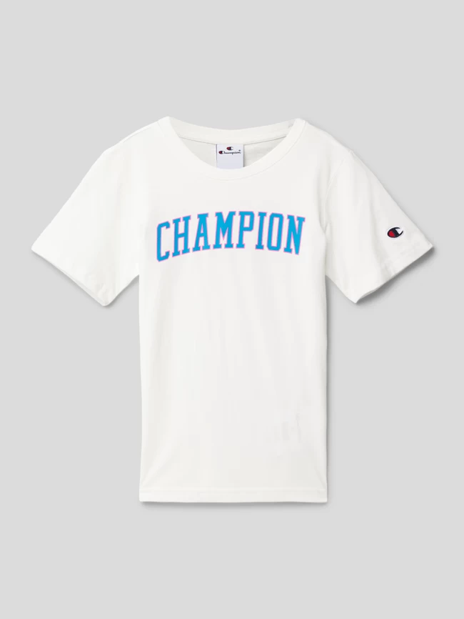 CHAMPION T-Shirt Mit Logo-Print Modell 'Rochester' - Ecru 1 CHAMPION T-Shirt Mit Logo-Print Modell 'Rochester' - Ecru