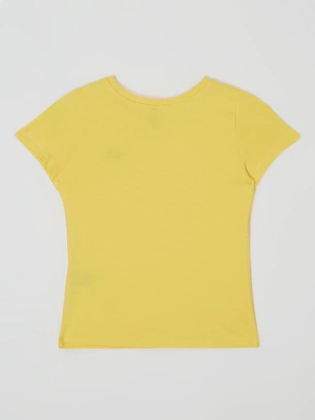 Only T-Shirt Aus Baumwolle Modell 'Weekday' - Hellgelb 3 Only T-Shirt Aus Baumwolle Modell 'Weekday' - Hellgelb – Bild 3