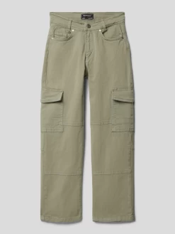 Blue Effect Cargohose Mit Label-Details - Lindgrün