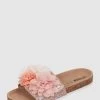 Colors Of California Pantolette Mit Blüten-Applikationen - Hellrosa