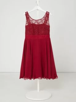 G.O.L. Kleid Mit Ziersteinbesatz - Kirschrot