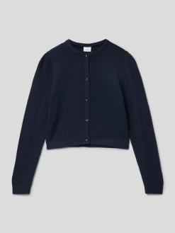 S.Oliver RED LABEL Strickjacke Mit Rundhalsausschnitt - Marineblau