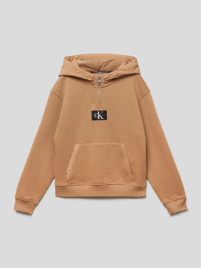 Calvin Klein Jeans Hoodie Mit Label-Detail Modell 'QUILTED MIX MEDIA' - Camel 1 Calvin Klein Jeans Hoodie Mit Label-Detail Modell 'QUILTED MIX MEDIA' - Camel