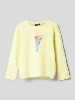 Blue Seven Sweatshirt Mit Zierbesatz - Hellgelb