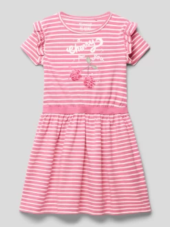 Staccato Kurzärmliges Kleid Mit Streifenmuster - Hellrosa