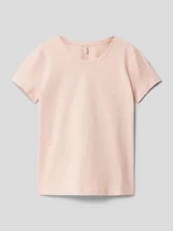 Only T-Shirt Mit Geripptem Rundhalsausschnitt Modell 'STELLA' - Altrosa