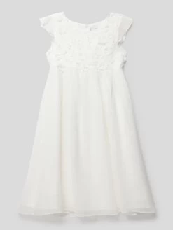 Happy Girls Kleid Mit Floralem Zierbesatz - Ecru