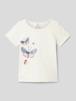 Tom Tailor T-Shirt Mit Motiv-Print - Ecru