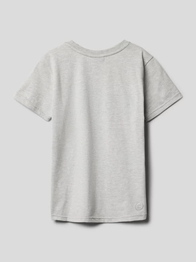 Kabooki T-Shirt Mit Rundhalsausschnitt Modell 'THEODOR' - Mittelgrau Meliert 3 Kabooki T-Shirt Mit Rundhalsausschnitt Modell 'THEODOR' - Mittelgrau Meliert – Bild 3