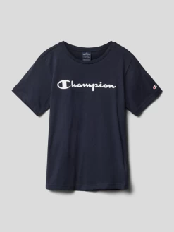 CHAMPION T-Shirt Mit Label-Print - Marineblau