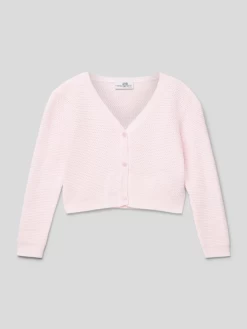 Happy Girls Cropped Strickjacke Mit Knopfleiste - Rosé