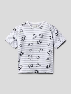 Staccato T-Shirt Mit Streifenmuster - Weiß