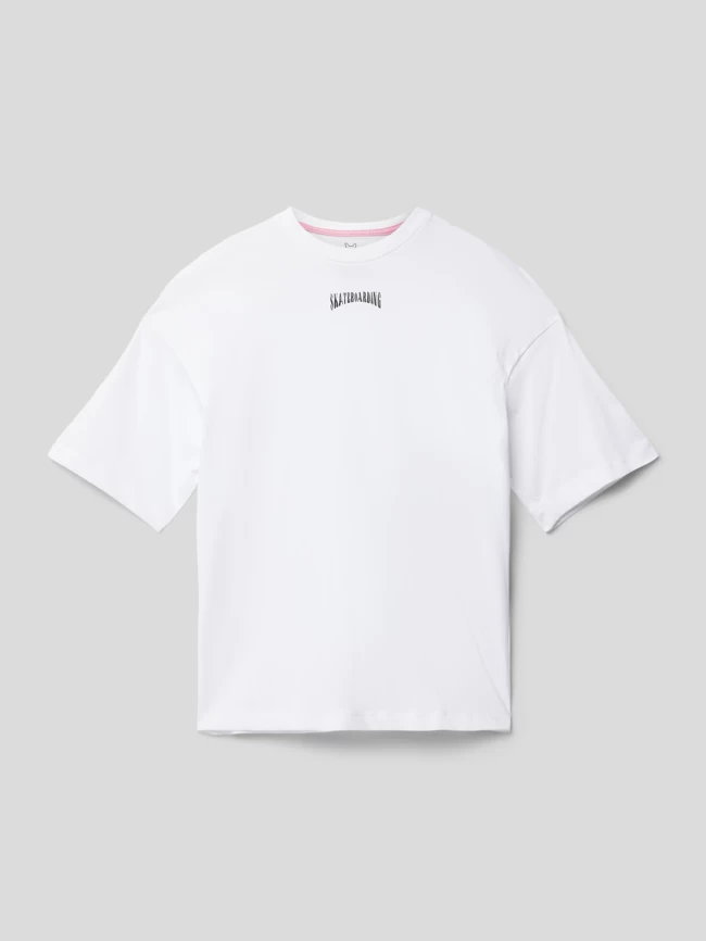 Jack & Jones T-Shirt Mit Rundhalsausschnitt Modell 'SKATER' - Ecru 1 Jack & Jones T-Shirt Mit Rundhalsausschnitt Modell 'SKATER' - Ecru