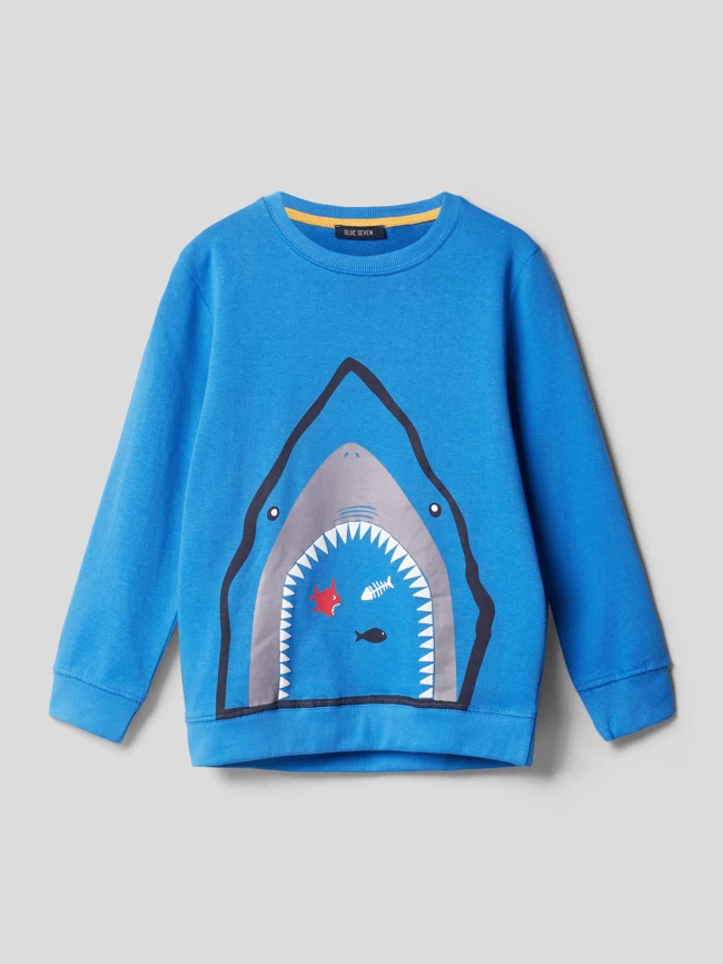 Blue Seven Sweatshirt Mit Motiv-Print - Royalblau 1 Blue Seven Sweatshirt Mit Motiv-Print - Royalblau