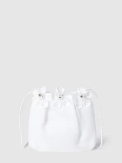 Weise Umhängetasche Mit Zierbesatz - Weiß