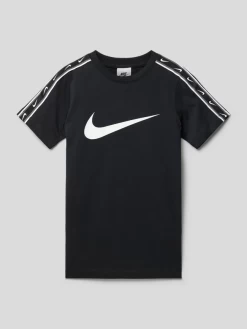 Nike T-Shirt Mit Galonstreifen - Schwarz