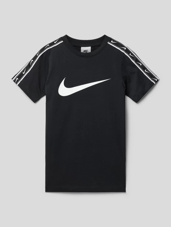 Nike T-Shirt Mit Galonstreifen - Schwarz 1 Nike T-Shirt Mit Galonstreifen - Schwarz