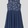 Happy Girls Kleid Mit Paillettenbesatz - Marineblau