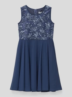 Happy Girls Kleid Mit Paillettenbesatz - Marineblau