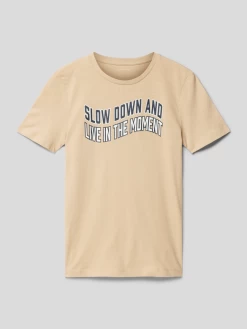 Tom Tailor T-Shirt Mit Statement-Print - Camel