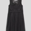 Happy Girls Kleid Mit Spitzenbesatz - Schwarz