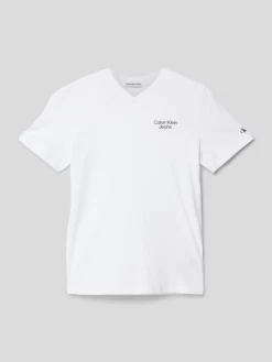 Calvin Klein Jeans T-Shirt Mit Label-Print - Weiß