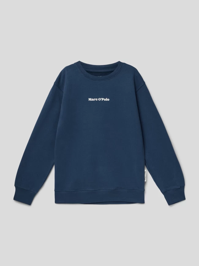 Marc O'Polo Sweatshirt Mit Label-Print - Marineblau 1 Marc O'Polo Sweatshirt Mit Label-Print - Marineblau