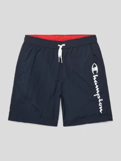 CHAMPION Badehose Mit Label-Print - Marineblau