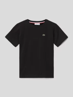 Lacoste T-Shirt Mit Label-Stitching - Schwarz