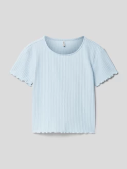 Only T-Shirt In Ripp-Optik Modell 'KONNELLA' - Bleu