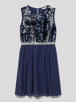 Happy Girls Kleid Mit Wendepailletten - Marineblau