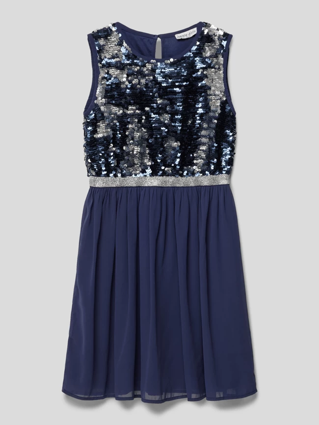 Happy Girls Kleid Mit Wendepailletten - Marineblau 1 Happy Girls Kleid Mit Wendepailletten - Marineblau