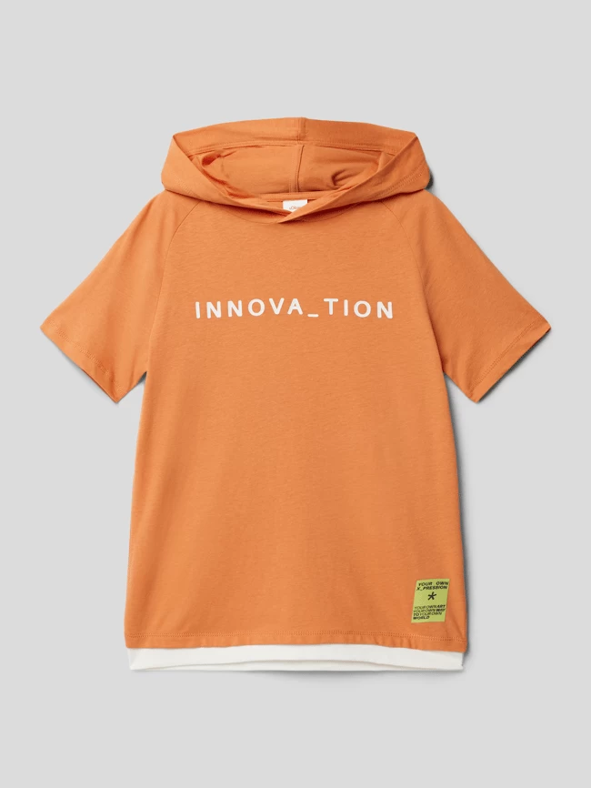 S.Oliver RED LABEL T-Shirt Mit Label-Patch - Orange 1 S.Oliver RED LABEL T-Shirt Mit Label-Patch - Orange