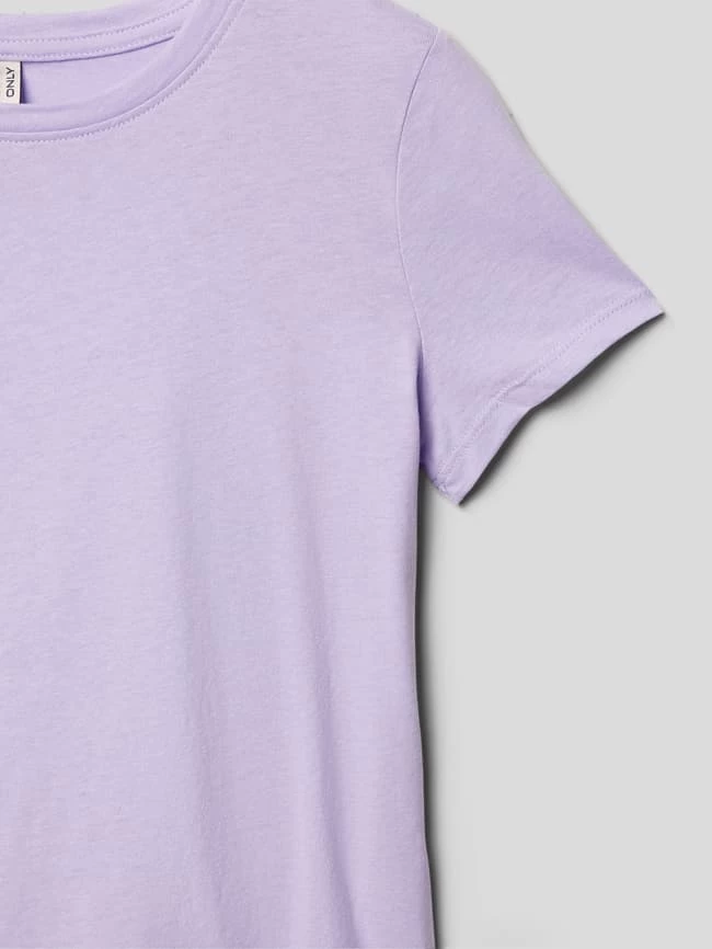 Only T-Shirt Mit Geripptem Rundhalsausschnitt Modell 'STELLA' - Flieder 2 Only T-Shirt Mit Geripptem Rundhalsausschnitt Modell 'STELLA' - Flieder – Bild 2