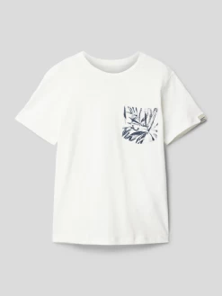 Jack & Jones T-Shirt Aus Baumwolle Mit Label-Detail Modell 'CRAYON' - Offwhite