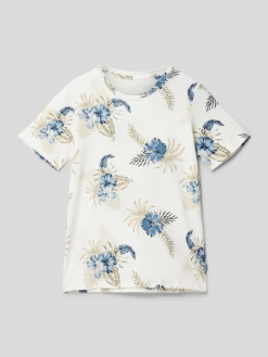 Jack & Jones T-Shirt Mit Floralem Muster - Offwhite