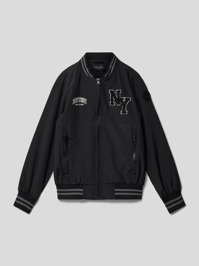 CARS JEANS Bomberjacke Mit Label-Detail Modell 'basecar' - Schwarz 1 CARS JEANS Bomberjacke Mit Label-Detail Modell 'basecar' - Schwarz