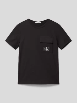 Calvin Klein Jeans T-Shirt Mit Label-Patch Modell 'BADGE' - Schwarz