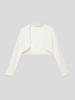 Weise Bolero Mit Floralem Detail - Ecru