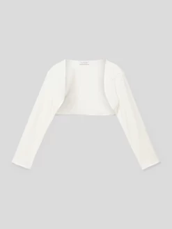 Weise Bolero Mit Floralem Detail - Ecru