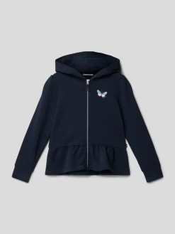 Tom Tailor Sweatjacke Mit Label-Details - Marineblau